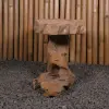 Product image 10 of the product “Table with abstract legs made of teak wood about 35cm height ”